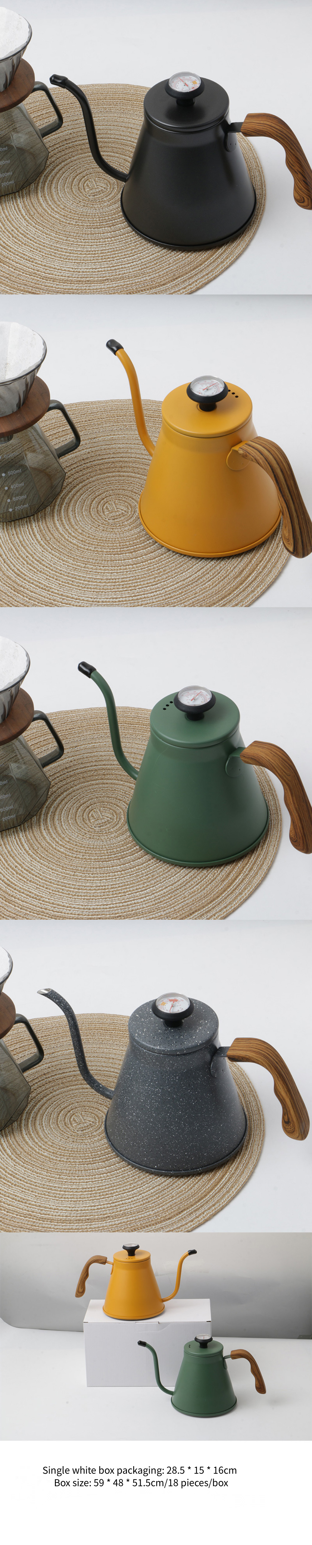 Stocked Supply of Highwin's Modern Design Stainless Steel Gooseneck Coffee Kettle