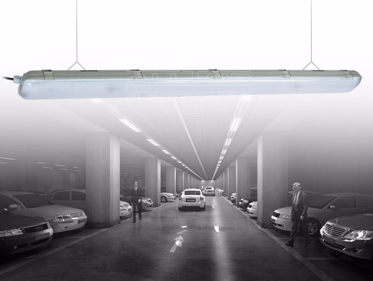 Bright Light Fixture LED Tri-Proof Light For Parking Lot Water Resistance