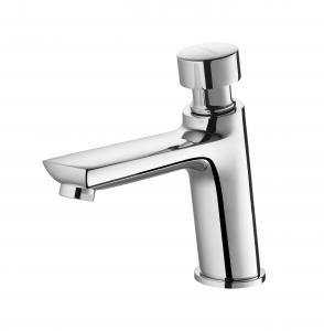 China Chrome Plating Self Closing Metering Faucets Self Closing Sink Taps Erosion Resistant on sale
