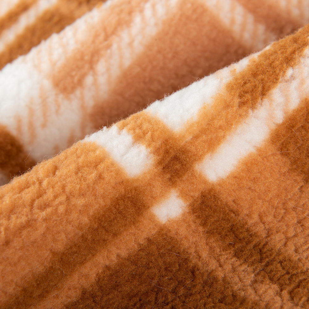 Printed 100% Polyester Textile Sherpa Fleece Fabric For Garment In TWILL Style