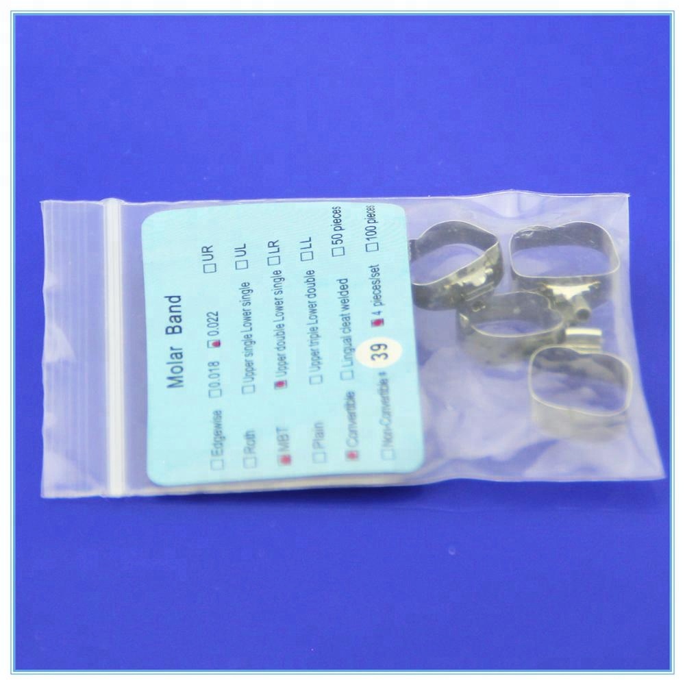 Plain Dental Orthodontic Molar Band With U1L1 Triple Tube M Series