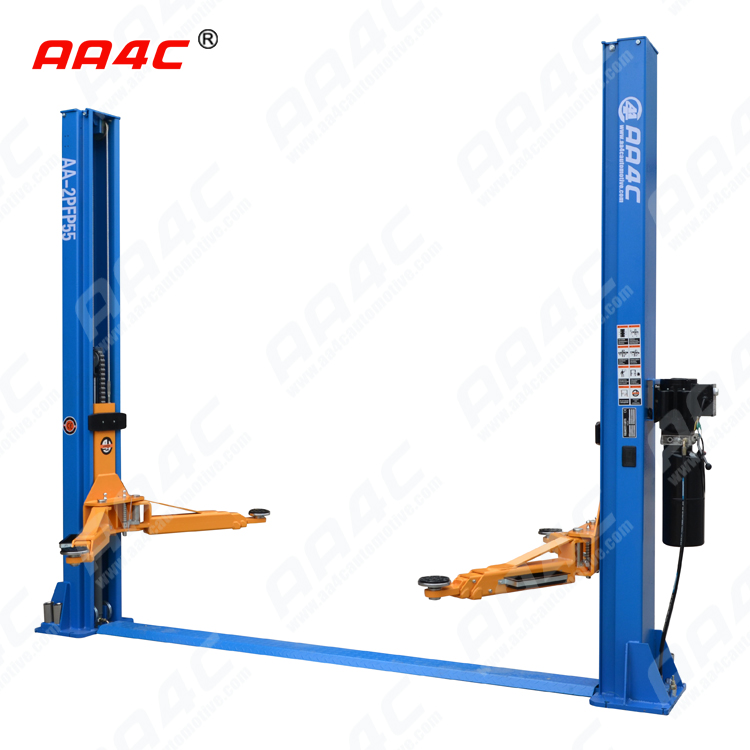 AA4C 12000lbs 5.5T hydraulic baseplate dual sides manual unlock 2 post vehicle lift AA-2PFP55