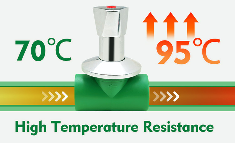 20mm - 110mm PPR Valve Brass Concealed Stop Cock Valve Customized Color