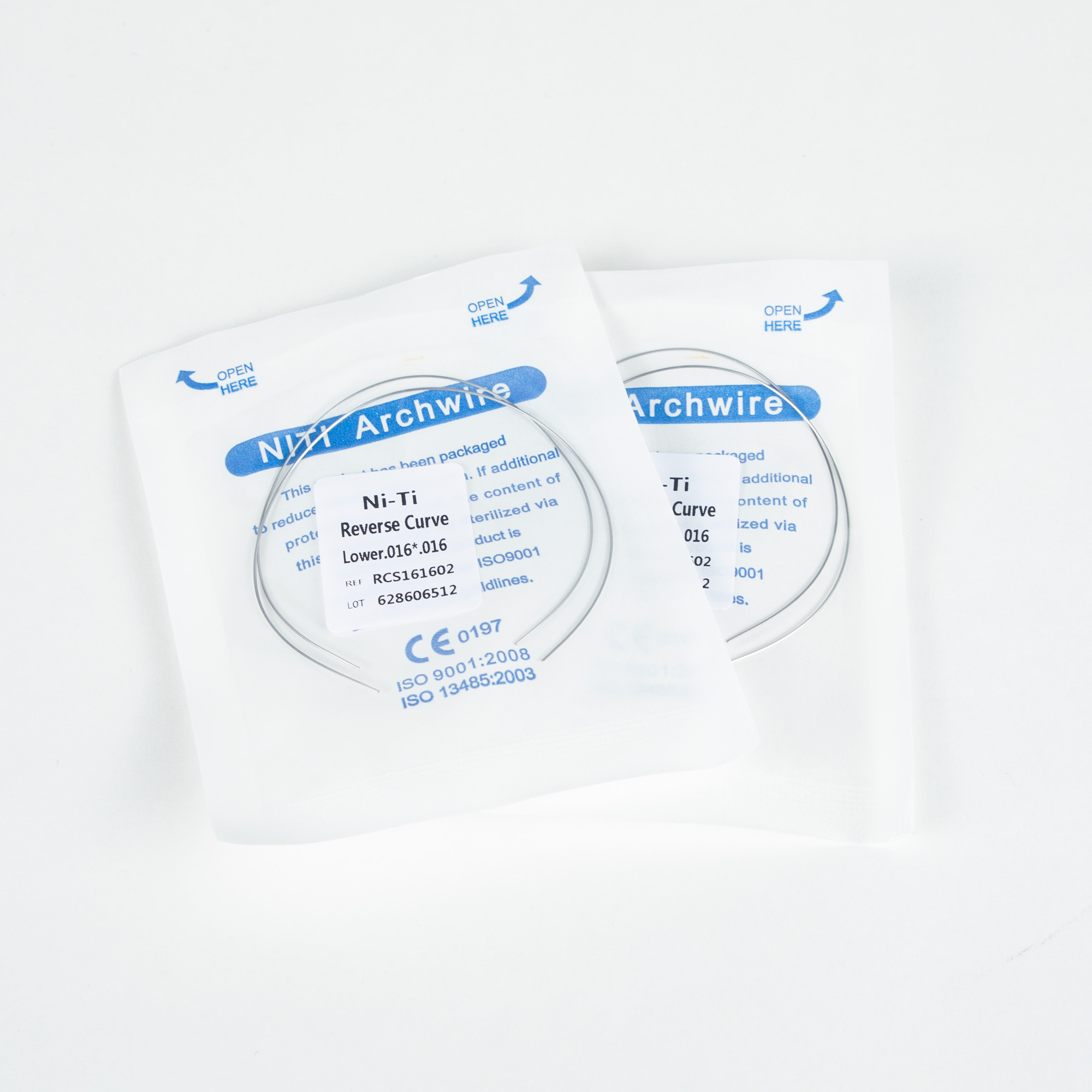 NiTi Rectangular Wires for Orthodontic Treatment Reverse Curve Design and CCC Certification