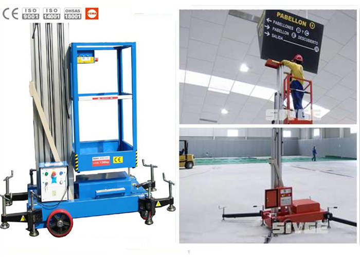 630 * 650mm Platform One Man Lift 6 Meter Platform Height For Aerial Work