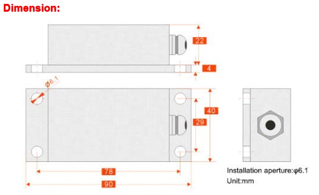 0.01 Deg Shockproof Slope Inclinometer Switch 0.2s Response Time