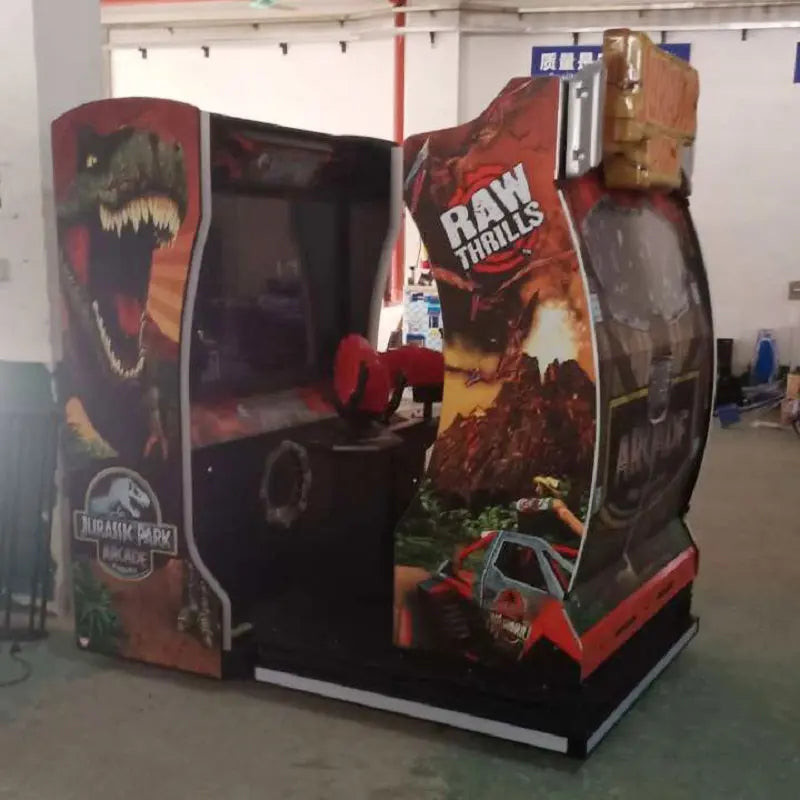 Coin Operated Video Arcade Game Machine Shooting Gun Jurassic Park Games With Dynamic Platform