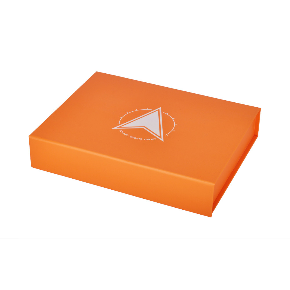 Rectangle Orange Rigid Paper Magnetic Gift Box Packaging Product Foldable