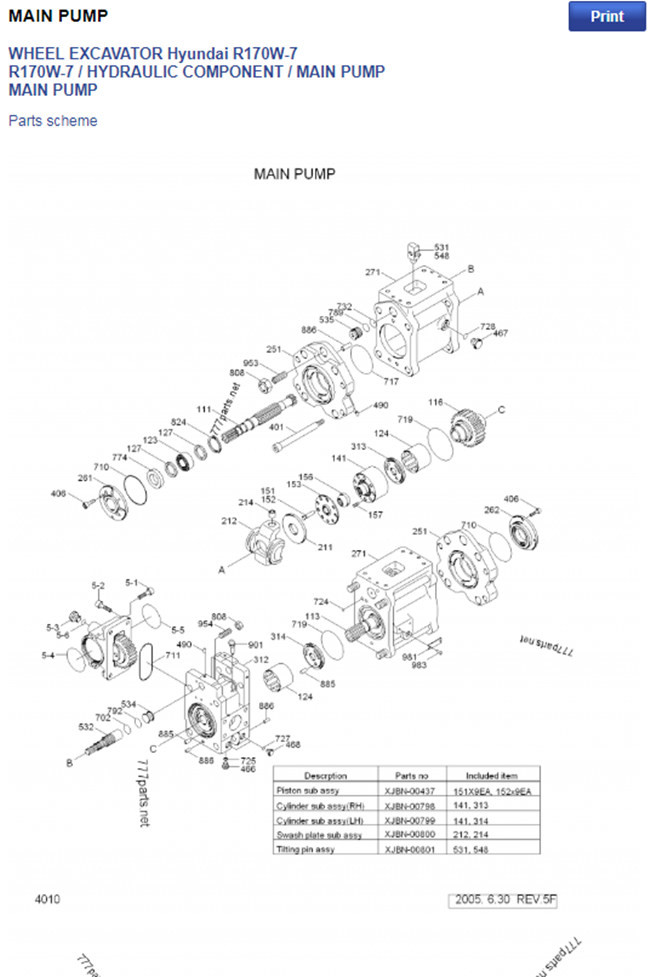 K5V80DTP Excavator Hydraulic Pump 31N5-15010 For excavator HUNDAI R140W-7 R160W-7
