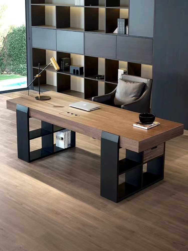 Khaki Rectangular Casual Office Desk For Hotel Room Apartment