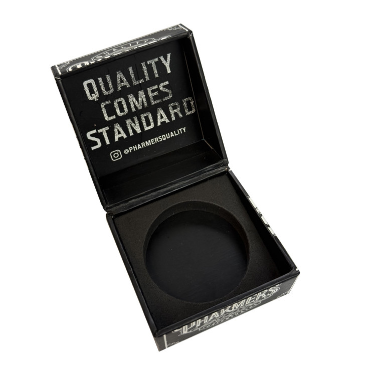 Black Book Shape Cigarette Paper Box Magnetic Paper Cigarette Case With EVA Foam