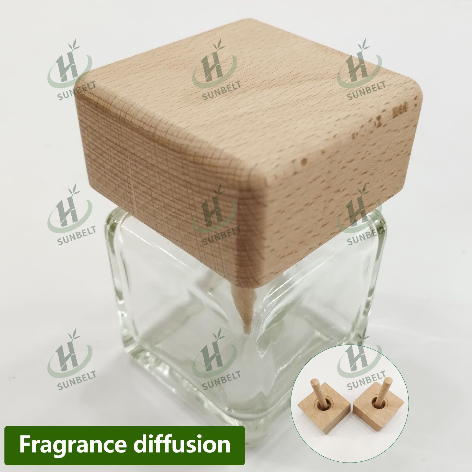 Wooden Diffuser Lid With Stick Beech Wood Pine Wood Aromatherapy Diffuser For Home Office Car Wardrobe Yoga Hall