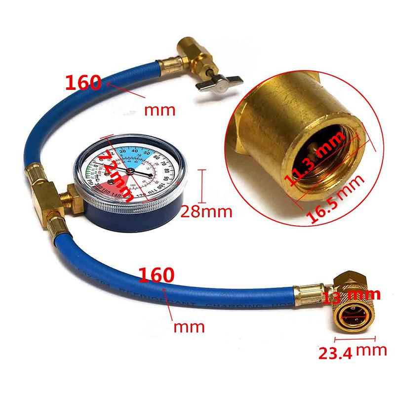 household Electric Manifold Gauge Set , R134a R134 Brass AC Refrigerant Tap