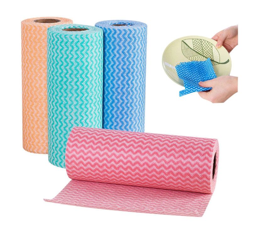 Viscose Non Woven 40gsm Kitchen Cleaning Cloth Roll Disposable 20cm*40cm