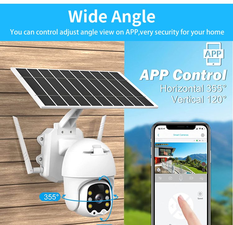 Outdoor PTZ 1080P 2 Way Audio Surveillance Cam Solar Power Wifi Sim Card Solar Camera No Reviews Yet
