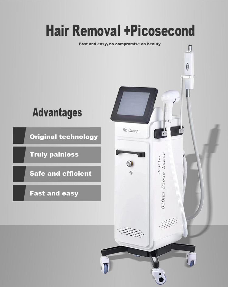 810 Pigment Removal Machine , Portable 2 In 1 IPL Beauty Laser Tattoo Removal Machine