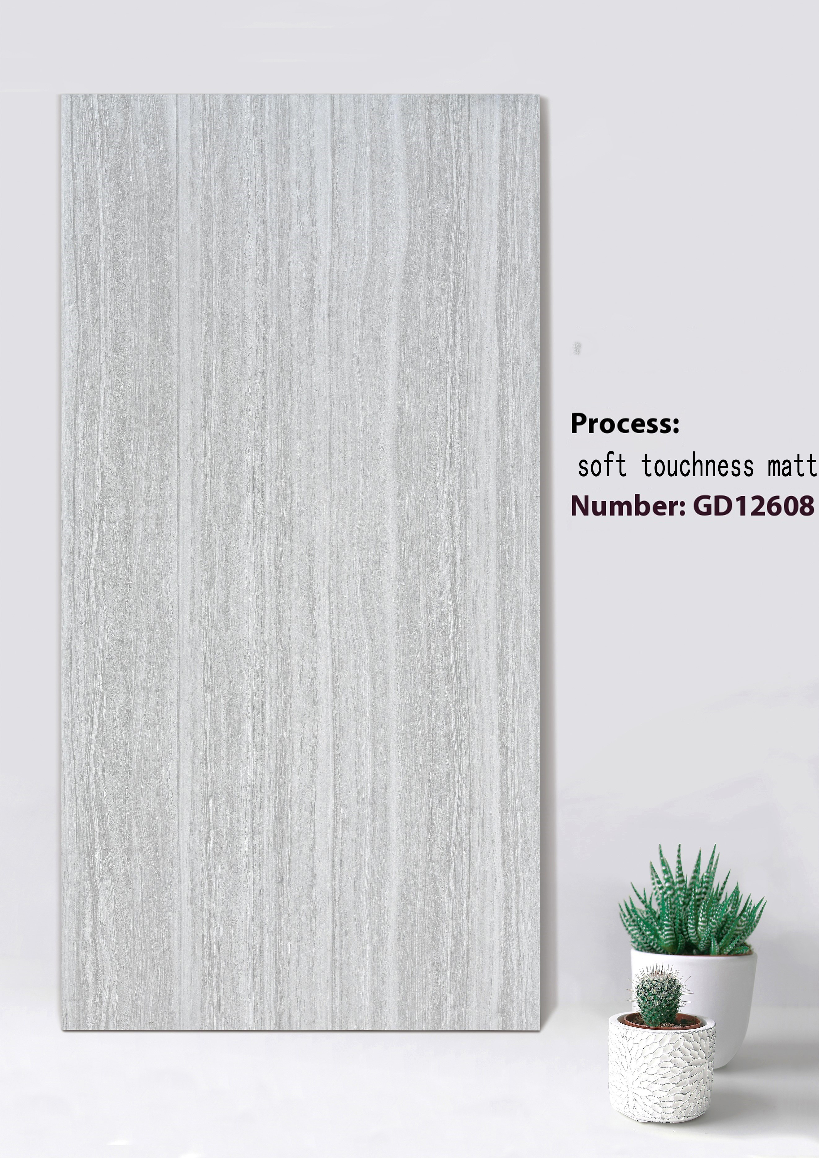 Beige And Gray 600x1200mm No Fade Soft Touchness Matt background Curtain Wall Tile For Square