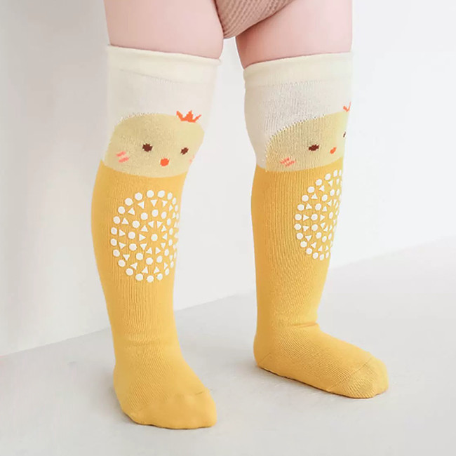 Cute Cartoon Pattern Custom Knee High Socks Cotton Non Slip Baby Stockings