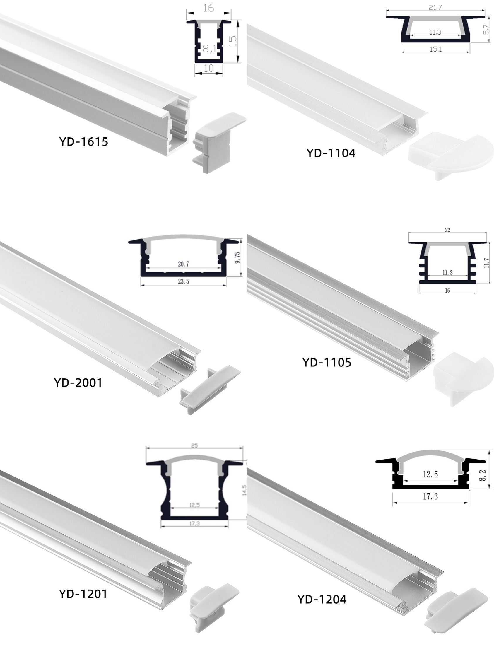 Household 6063 T5 Recessed Aluminum LED Profile 22*6mm Extrusion