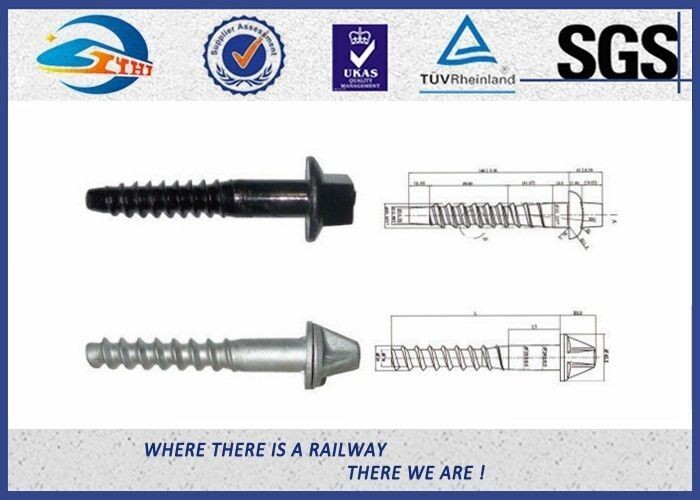 Black ISO Railway Sleeper Screws High Tension Screw Spike 15/16×6-1/2