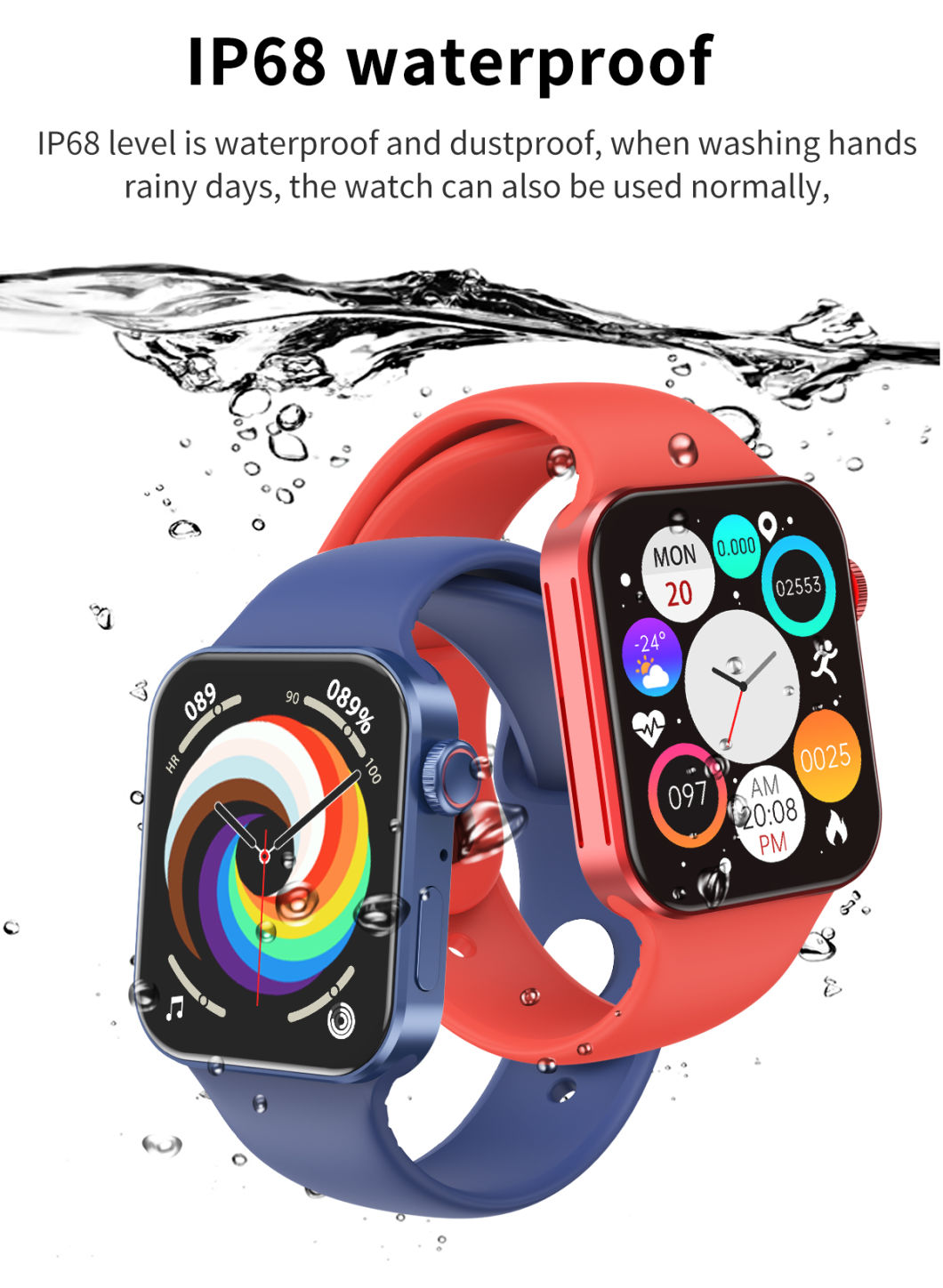2021 Full-Screen Touch and Long Standby IP67 Waterproof Et7 Smart Watch