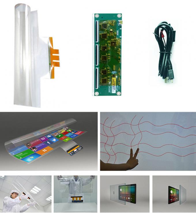Interactive Capacitive Touch Foil Film PCAP Touch Screen Kiosk Transparent Nano Touch Wall For Window Shop