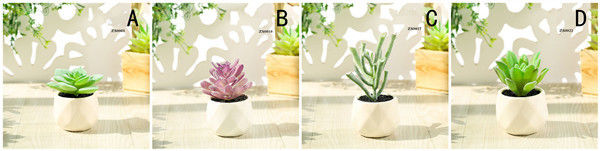 Mini Succulent Artificial Potted Plants Strange Shape Green Platsic Material