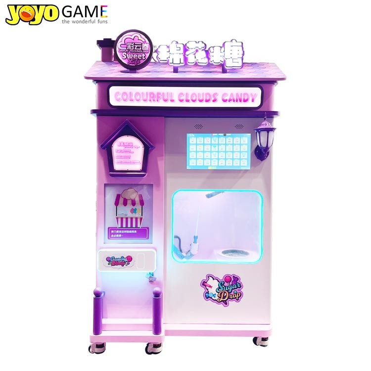 New Vending Machine 2024 Professional Intelligent Automatic Cotton Candy Vending Machine With Advertising Screen
