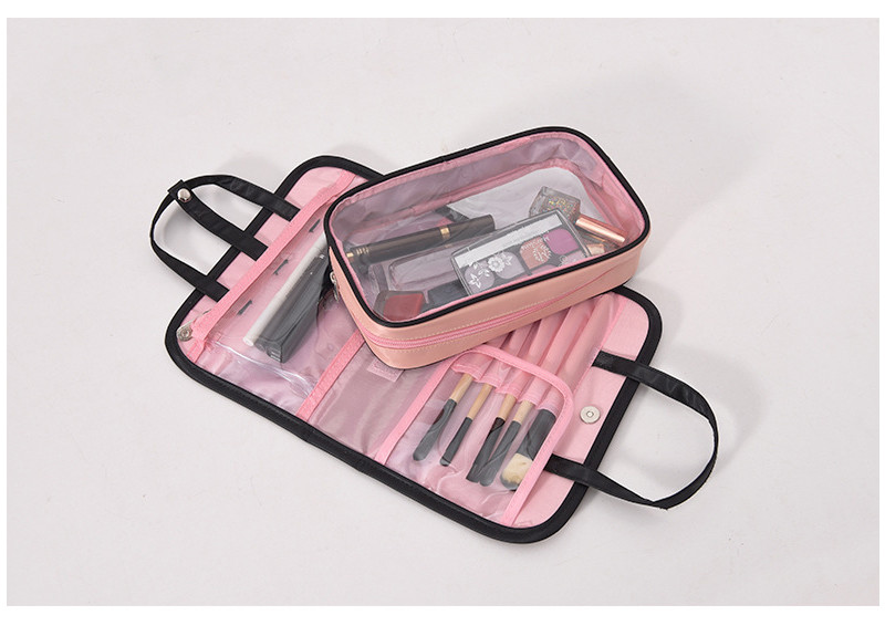 Portable Large Capacity Two Color Cosmetic Travel Makeup Bags
