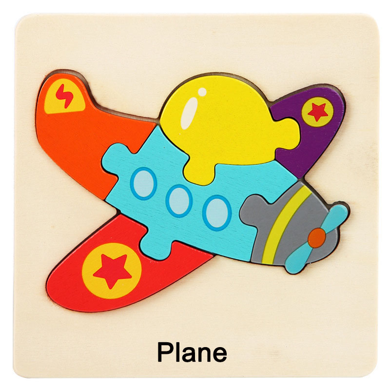 10.7cm 3D Coloured Wooden Block Jigsaw Puzzle Cognitive Games ISO9001