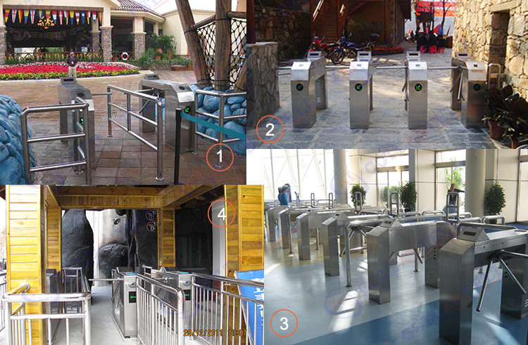 Barcode System RFID Card Reader Access Control turnstile For Tourism / Sports