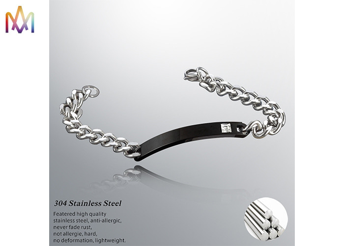 ODM Curb Cuban Link Chain Personalised Mens Engraved Bracelets