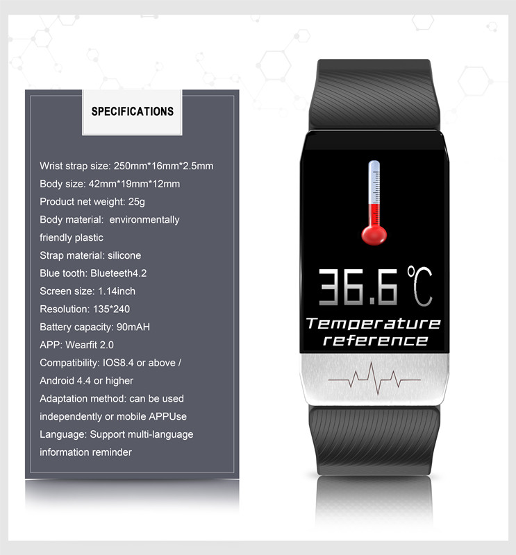 1.14inch 135*240 Amazfit Gts Smartwatch Bracelet Monitors Body Temperature Smart Watch