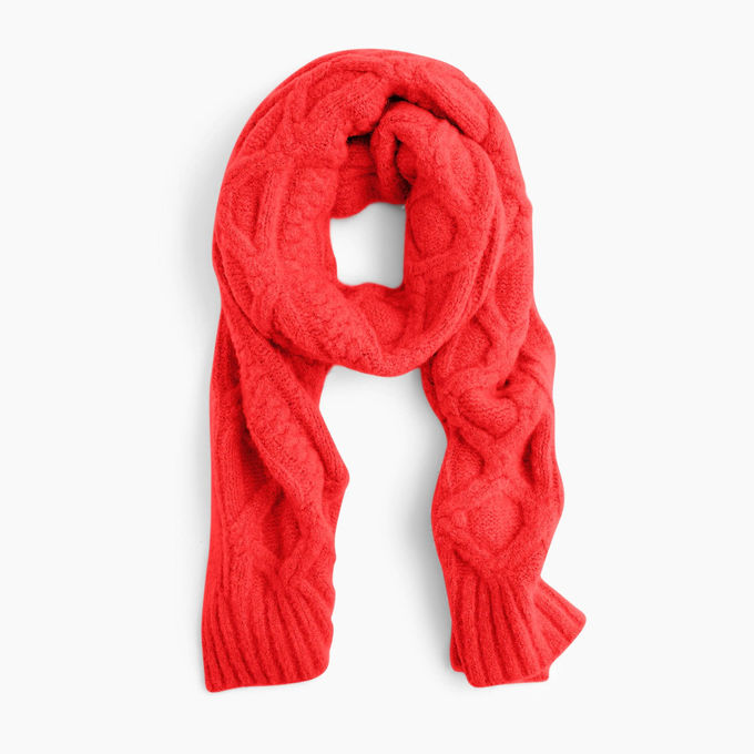 Multi Color Knitted Shawl Wrap / Cable Knit Scarf For Women Keeping Warm