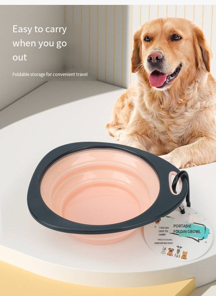 Pet Collapsible Portable Adjustable Silicone Dog Bowl Slow Eating