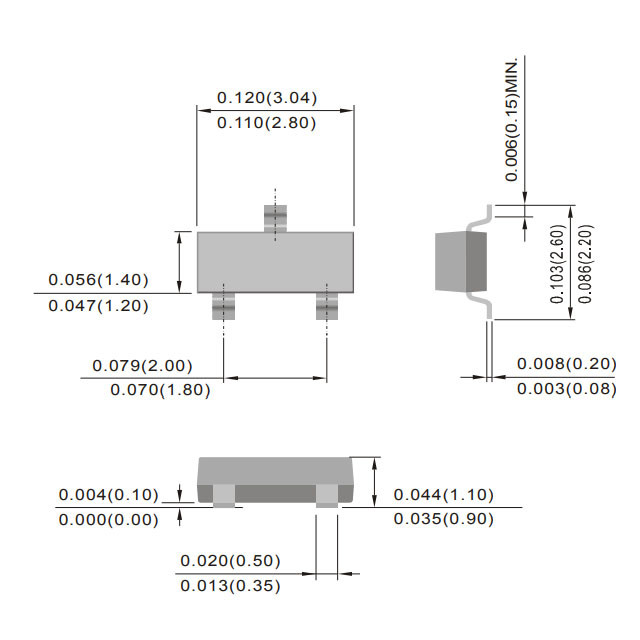 BAT54A_R1_00001 Schottky Barrier Rectifier Diode 2uA 0.0003 Ounces