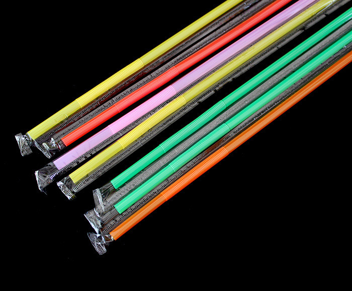 colorful bend plastic drinking straws individual package