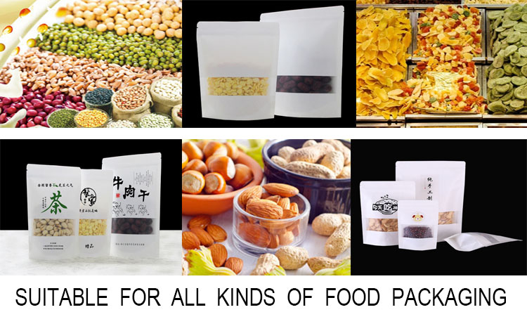 Kraft Paper Bags With Your Own Design And Window And Heat Seal And Zipper Top