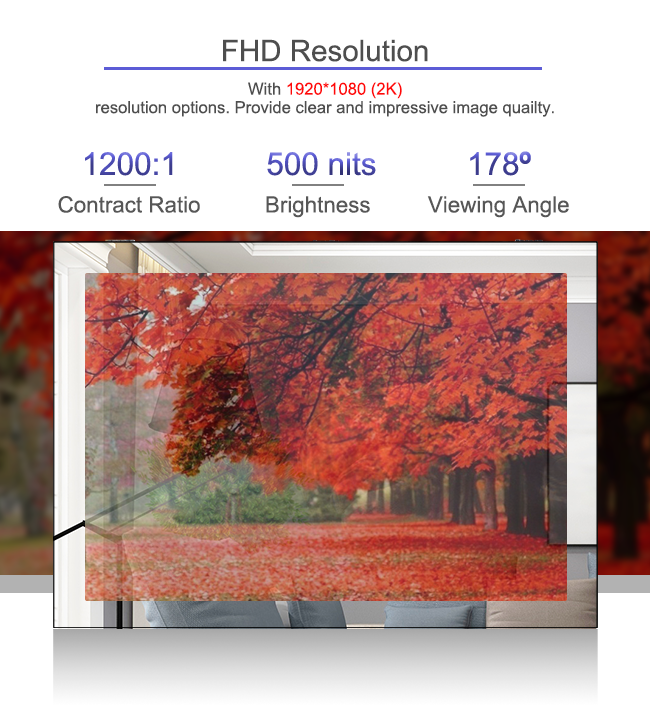 Magic Mirror Touching LCD Screen Wall Mount Display T/R 30/70 Waterproof High Brightness