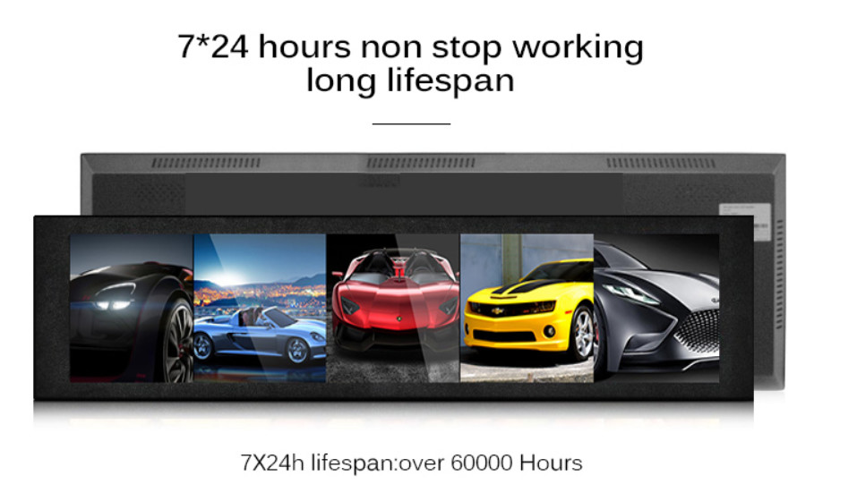 Wifi 4G Ultra Wide LCD Panel Simple Install Support Many Media Formats