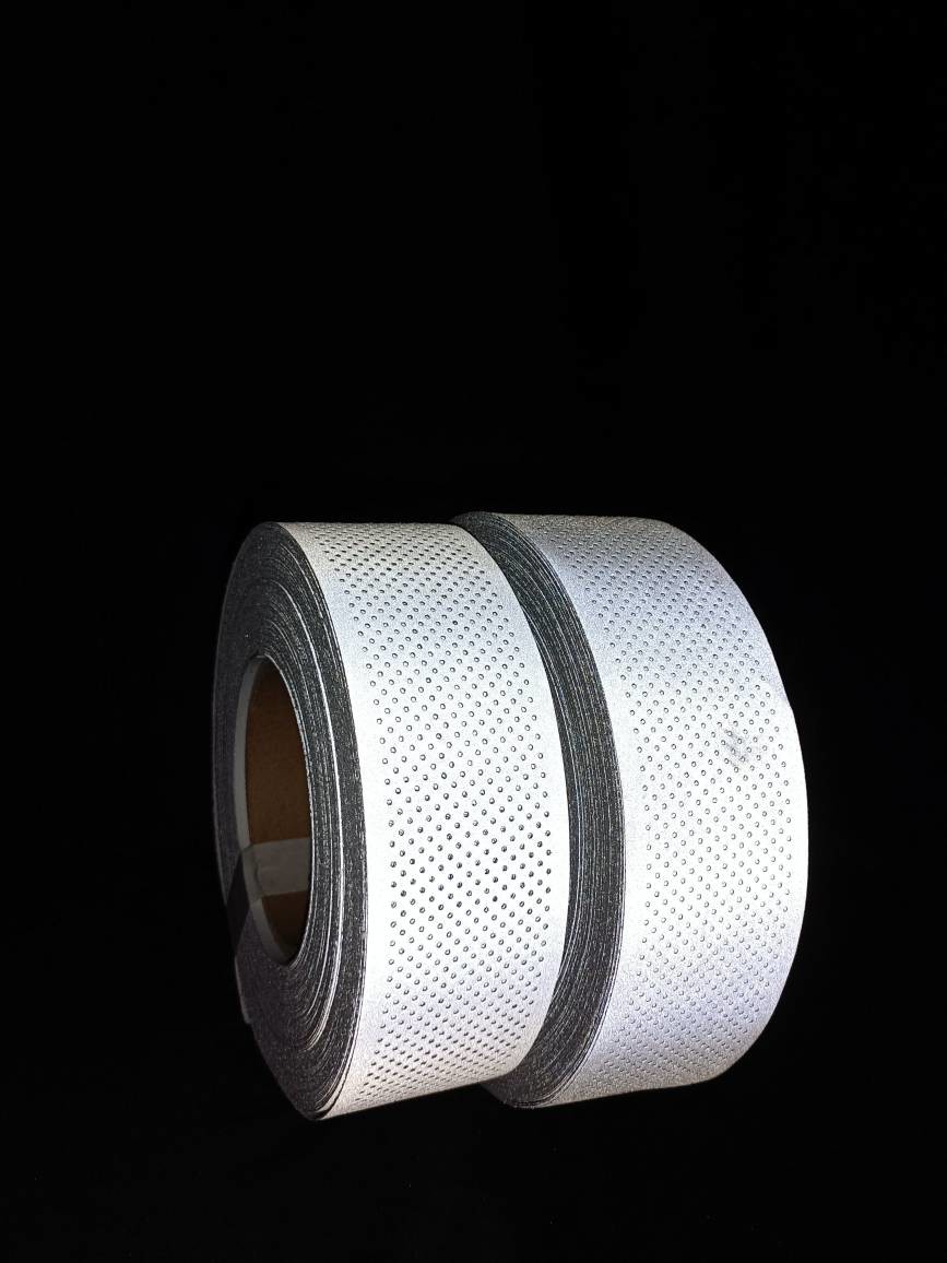 Perforated Reflective Fabric High Visibility Silver Safety Reflective Tape For Clothing