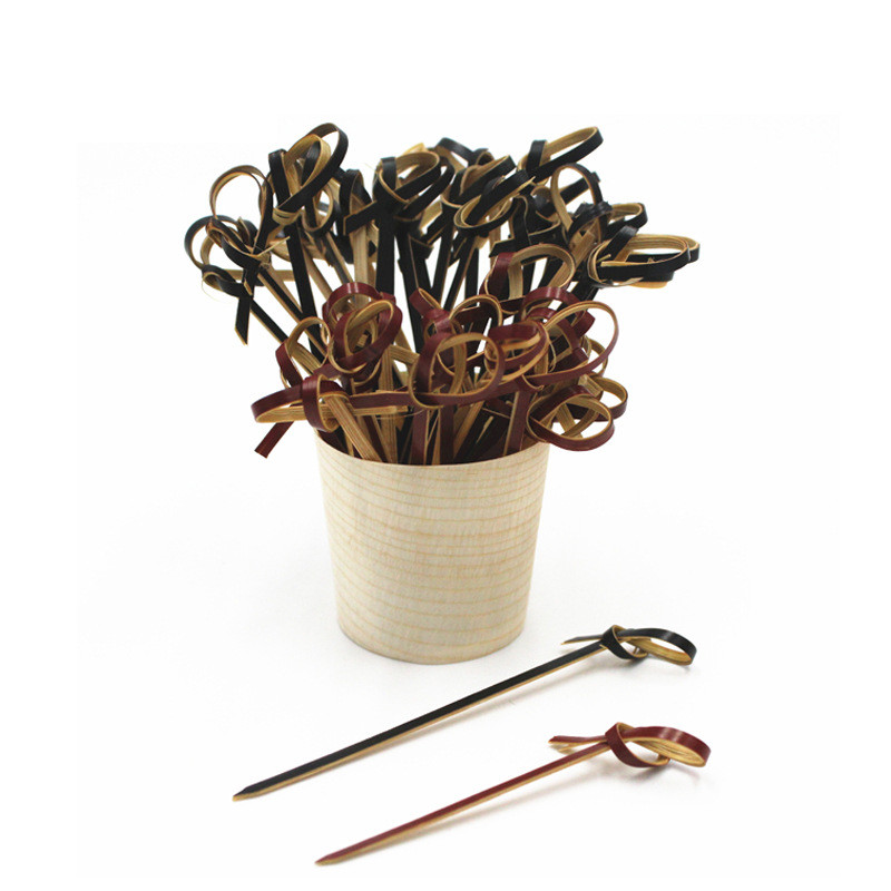 Biodegradable Long Bamboo Knot Cocktail Sticks Picks 21cm For Party