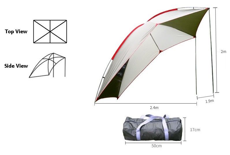 4 Seasons 190T Polyester SUV Rear Outdoor Camping Tent