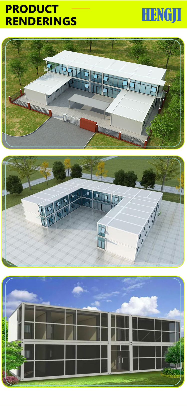 Wind Proof Quick Assembly Light Steel Frame Portable Detached Prefab Container House