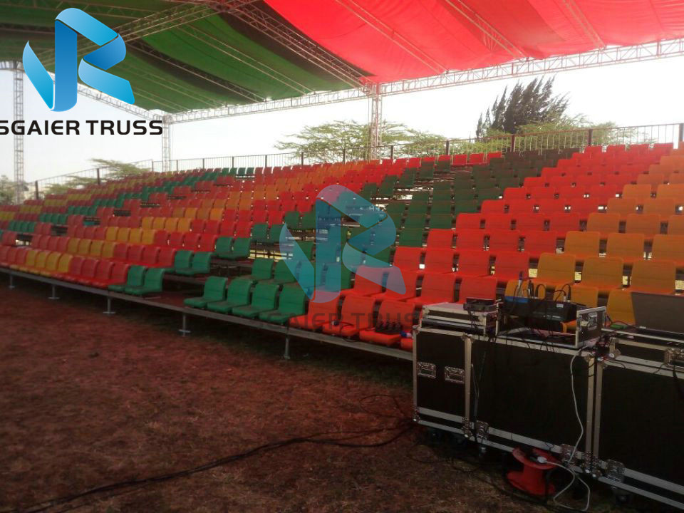 Safety Steel Bleachers , Heavy Duty Gymnasium Seating Customized Color