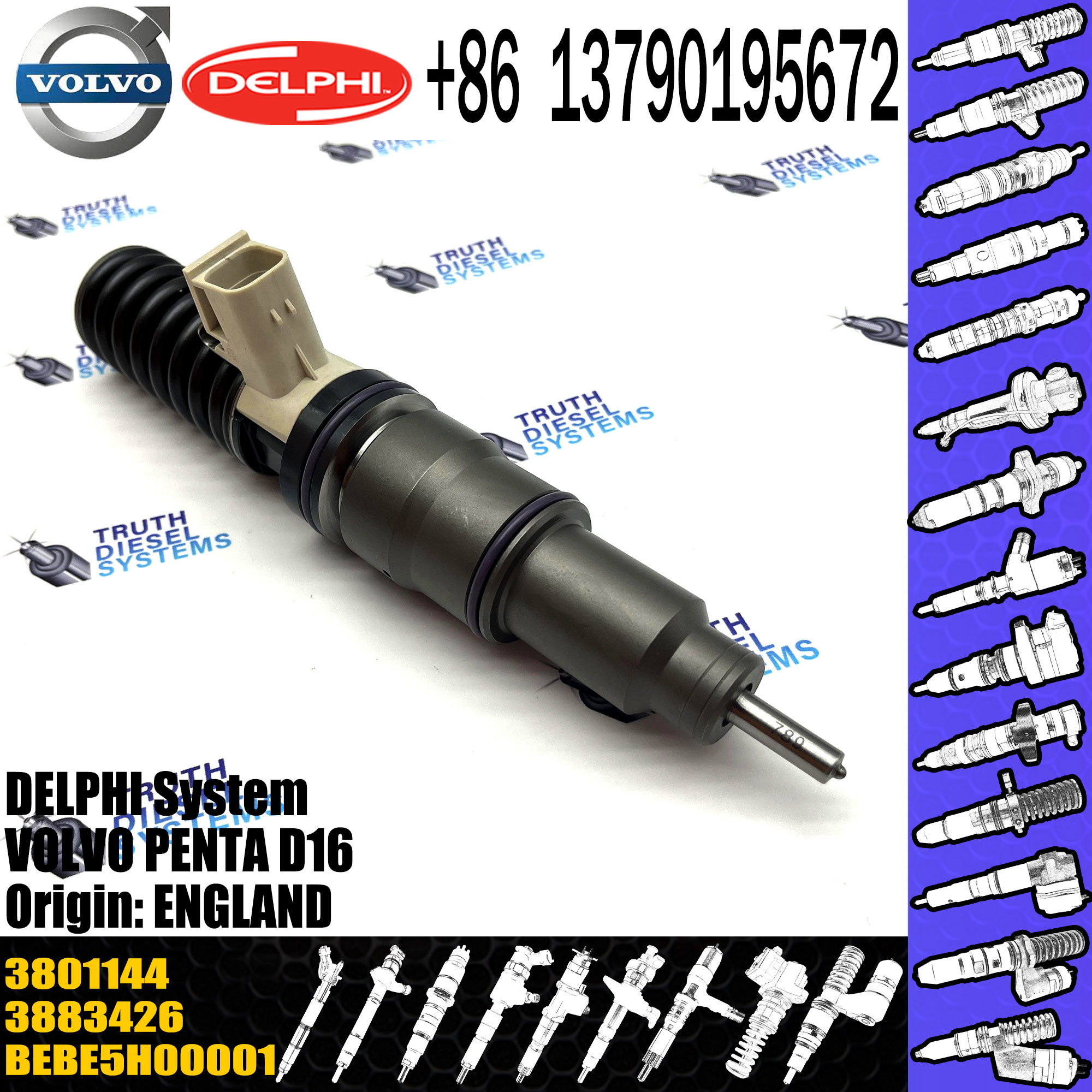 New Diesel Fuel Injector 22325866 BEBE4D48001 PENTA MD11 22325866 for VOL 22340648 3801144
