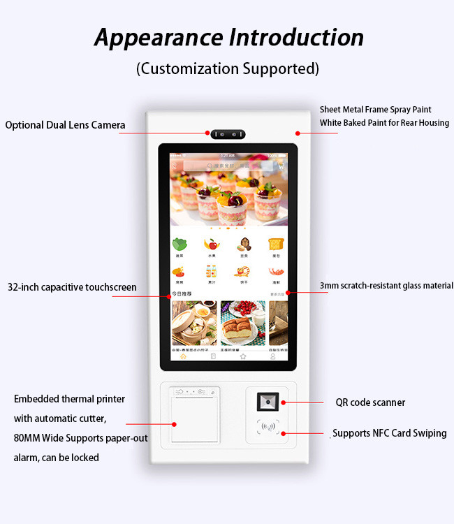 High-Performance Self-Ordering Kiosk with Dual-Screen Display for Enhanced Interaction