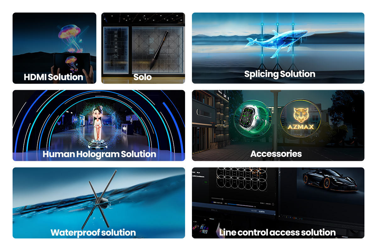 3D Holographic Display Indoor/Outdoor 3D Hologram Light Fan Computer Interactive HDMI New Technology 80cm 1280 LED