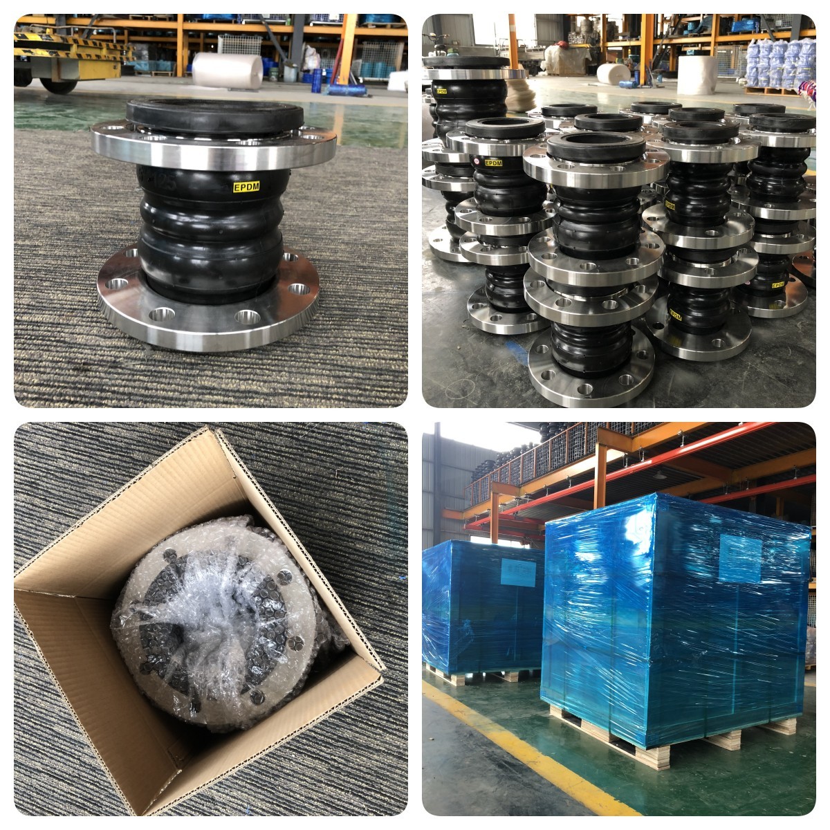 Double Sphere Rubber Expansion Joint Ansi 150lb Din Pn16 Epdm Carbon Steel Flanged Elastomeric