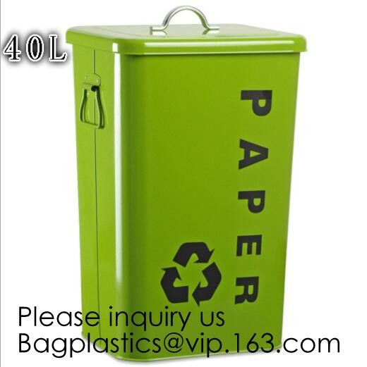 Zinc Plated Waste Bin with 25L 35L 45L 55L 65L 75L 100L, Tin Embossed Rubbish Bin Rome Living Room Bedroom Kitchen Toile